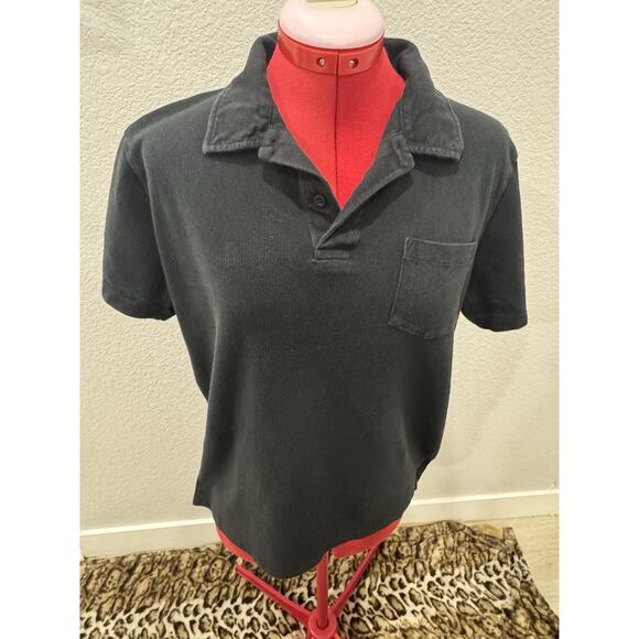 Vintage Black Polo Shirt Short Sleeve Casual Everyday Menswear - Picture 1 of 6